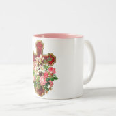  Floral Cross Tweekleurige Koffiemok (Voorkant rechts)