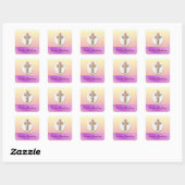 Floral Cross van roze rozen en Daisies Sticker (Vel)