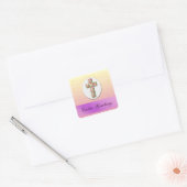 Floral Cross van roze rozen en Daisies Sticker (Envelop)