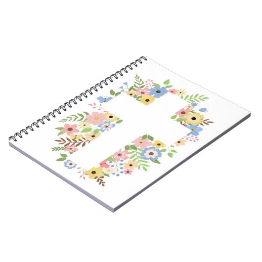 Floral Cross White Spiral Notitieboek (Linkerzijde)