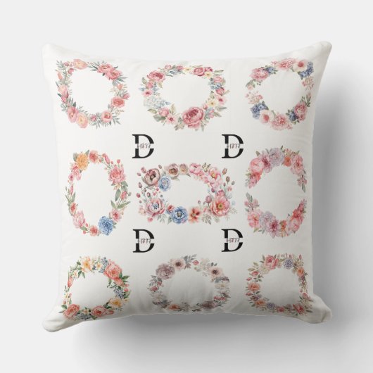 Floral Crown Baby Animals & Wreaths Double-Sided T Kussen (Achterkant)