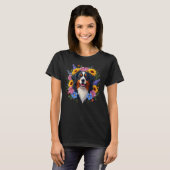 Floral Crown Dog – Kleurrijke Boho Dog Art T-shirt (Voorkant volledig)