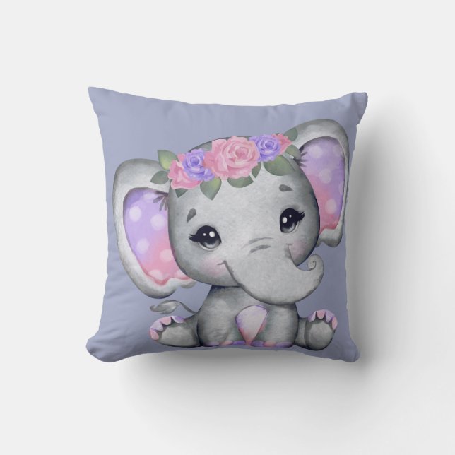 Floral Crown Elephant Sierkussen (Voorkant)