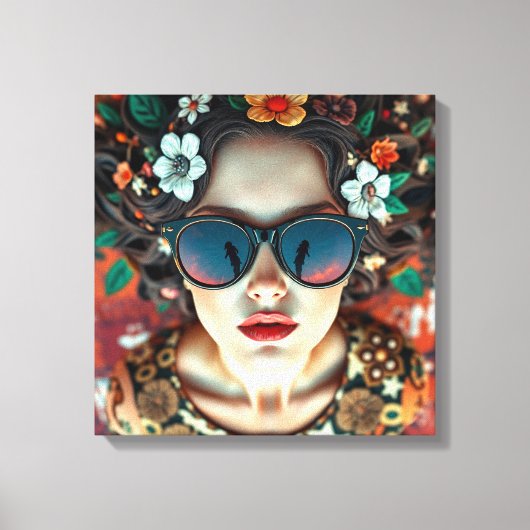 Floral Crown Reflection Canvas Afdruk (Voorkant)