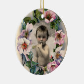 FLORAL CROWN, WILDE ROZEN BABY SHOWER FOTO-TEMPLAT KERAMISCH ORNAMENT (Rechts)