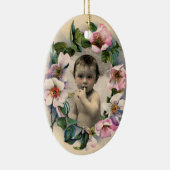 FLORAL CROWN, WILDE ROZEN BABY SHOWER FOTO-TEMPLAT KERAMISCH ORNAMENT (Rechts)