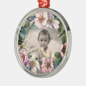 FLORAL CROWN, WILDE ROZEN BABY SHOWER FOTO-TEMPLAT METALEN ORNAMENT (Links)