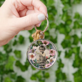 FLORAL CROWN, WILDE ROZEN BABY SHOWER FOTO-TEMPLAT SLEUTELHANGER (Hand)