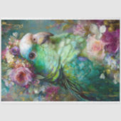 Floral-Crowned Parrot in Bloom Decoupage Tissuepapier (Voorkant)