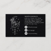 Floral Crustal Moon Candle Spell Visitekaartje (Voorkant)