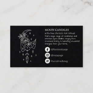 Floral Crustal Moon Candle Spell Visitekaartje