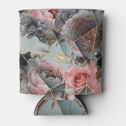 Floral crystal geometrie, waterverf lichte achterg blikjeskoeler (Voorkant)