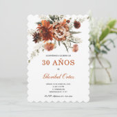 Floral Cumpleaños 30 Años Kaart (Staand voorkant)
