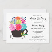 Floral Cup Waterverf Bridal Tea Party Kaart (Voorkant)