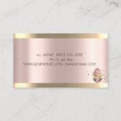 Floral Cupcakes Gold Stripe Rose Gold Bakery Visitekaartje (Achterkant)