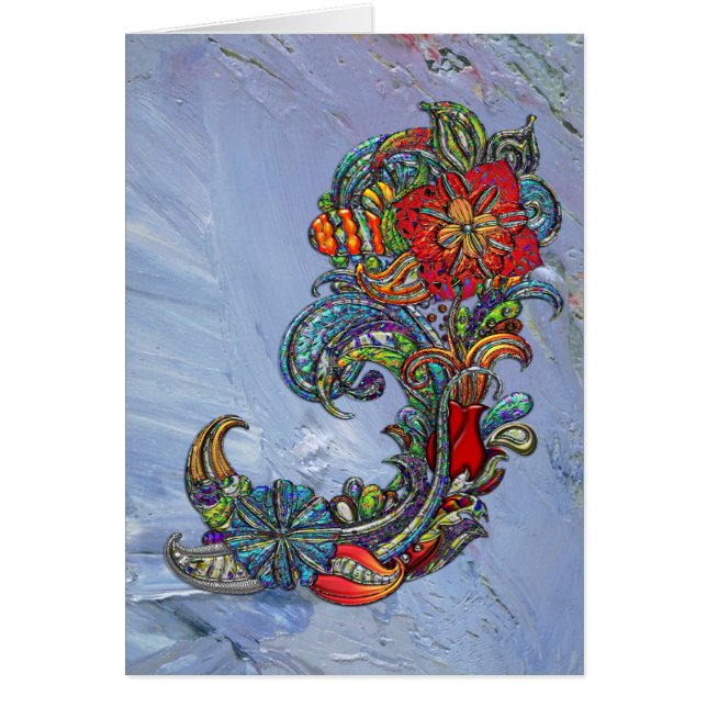 Floral Curls Abstracte moderne kunst (Voorkant)
