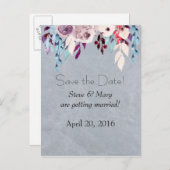Floral Curtain Save the Date Briefkaart (Voorkant / Achterkant)