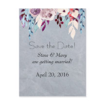 Floral Curtain Save the Date Briefkaart