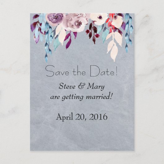 Floral Curtain Save the Date Briefkaart (Voorkant)