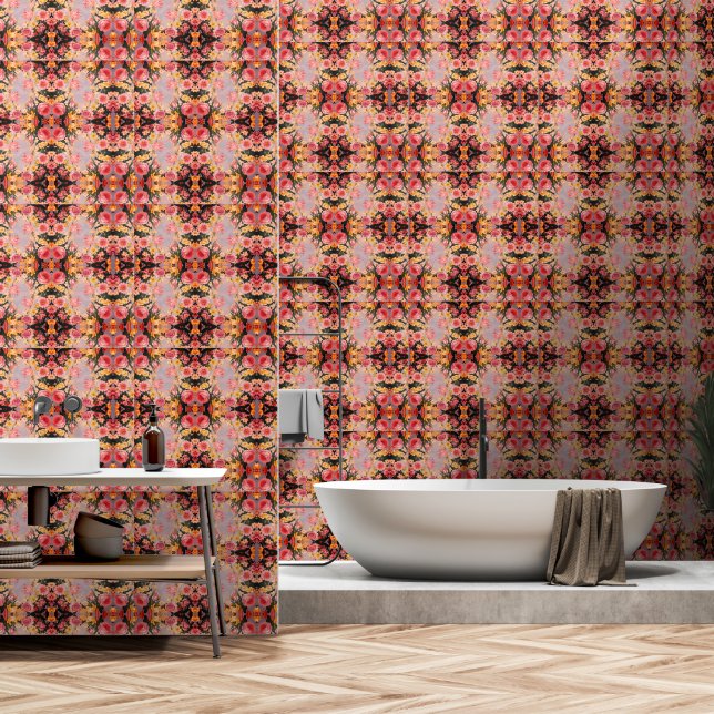 Floral Custom 2' x 4', Getextureerd vinyl Behang (Badkamer)