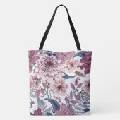 Floral Custom All Over Print Canvas tas (Achterkant)
