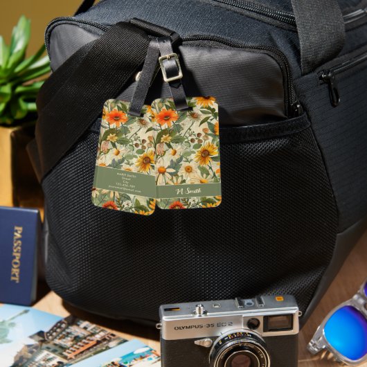 Floral Custom Bagagelabel (Voorkant /achterkant)