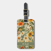 Floral Custom Bagagelabel (Voorkant verticaal)