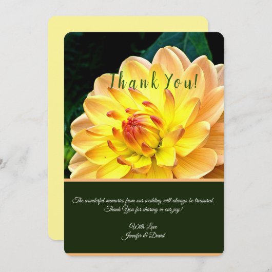 Floral Custom Bedankt Card (Voorkant / Achterkant)
