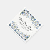 Floral Custom Bericht Onze Grote Dag Bruiloft Servet (Hoek)