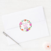 Floral Custom Branded Reed Diffuser Productlabel Ronde Sticker (Envelop)