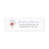 Floral Custom Bruiloft Retouradres Label (Voorkant)