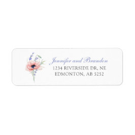 Floral Custom Bruiloft Retouradres Label