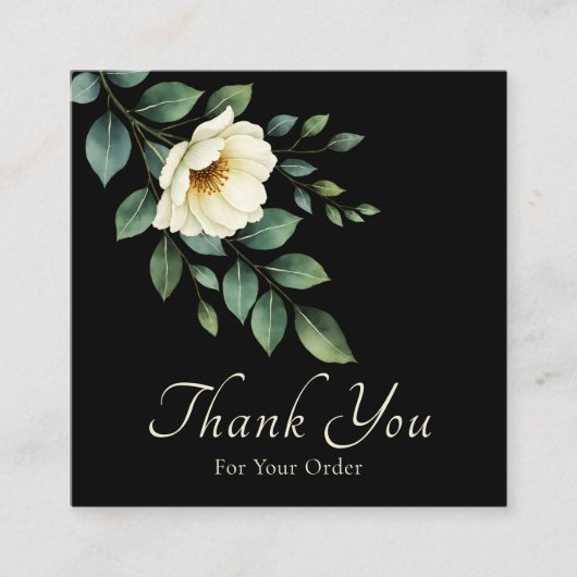 Floral Custom Business "Thank You" Insert Card Vierkante Visitekaartje (Voorkant)