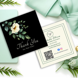 Floral Custom Business "Thank You" Insert Card Vierkante Visitekaartje