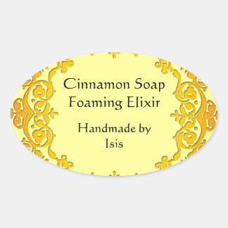 Floral Custom Canning of Soap Label Yellow
