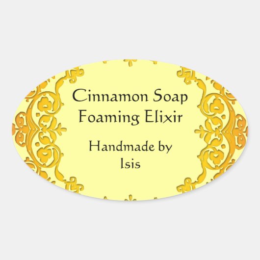  Floral Custom Canning of Soap Label Yellow (Voorkant)