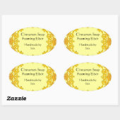  Floral Custom Canning of Soap Label Yellow (Vel)