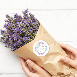 Floral Custom Dank u Ronde Sticker