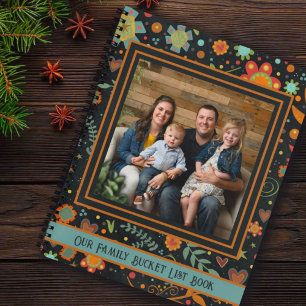Floral Custom Family Photo Name Datum Bucket List Notitieboek