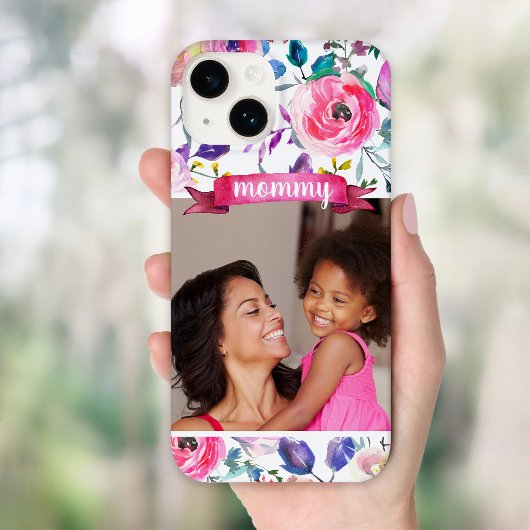  Floral Custom Foto Gift voor Mam Case-Mate iPhone Case