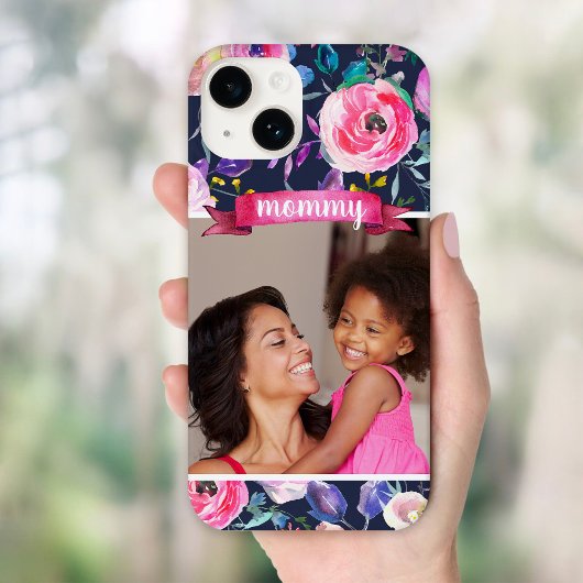 Floral Custom Foto Gift voor Mam Case-Mate iPhone Case