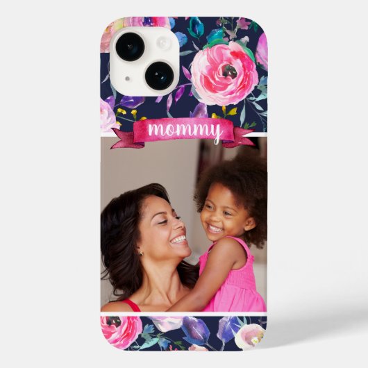  Floral Custom Foto Gift voor Mam Case-Mate iPhone Case (Achterkant)