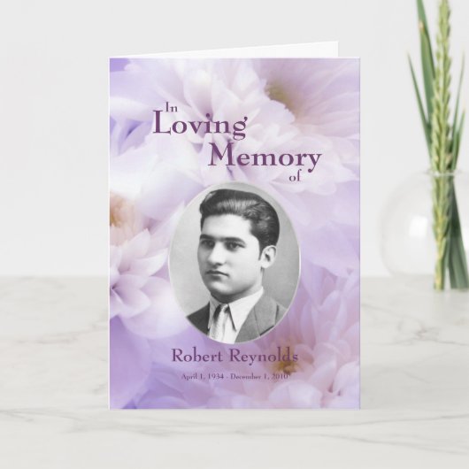 Floral Custom Foto in Loving Memory Kaart (Voorkant)