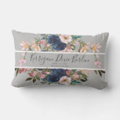  Floral Custom Geboortedatum Naam Baby Girl Kussen (Achterkant)