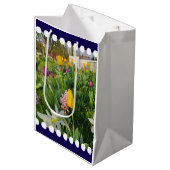 Floral Custom Gift Bag Medium Cadeauzakje (Voorkant Gekanteld)