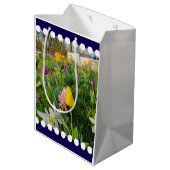 Floral Custom Gift Bag Medium Cadeauzakje (Achterkant Gekanteld)