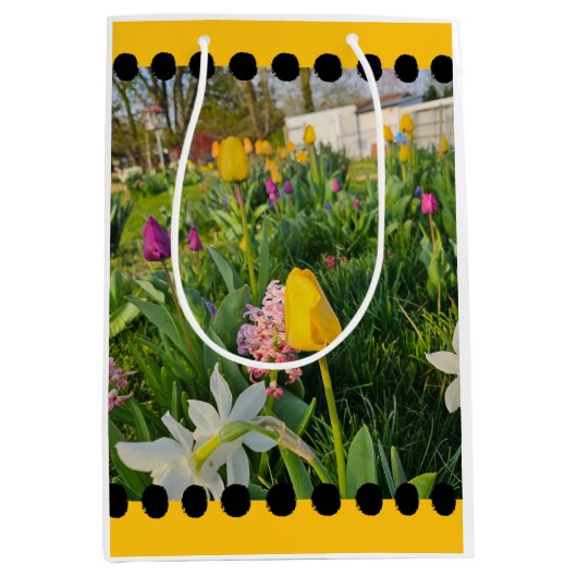 Floral Custom Gift Bag Medium Cadeauzakje (Voorkant)