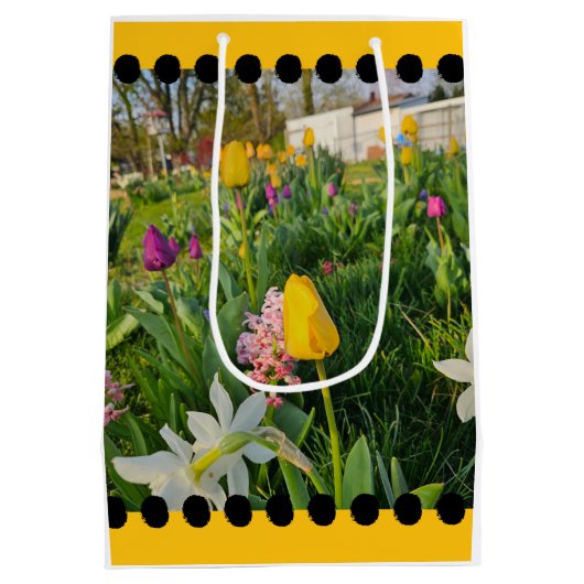 Floral Custom Gift Bag Medium Cadeauzakje (Achterkant)