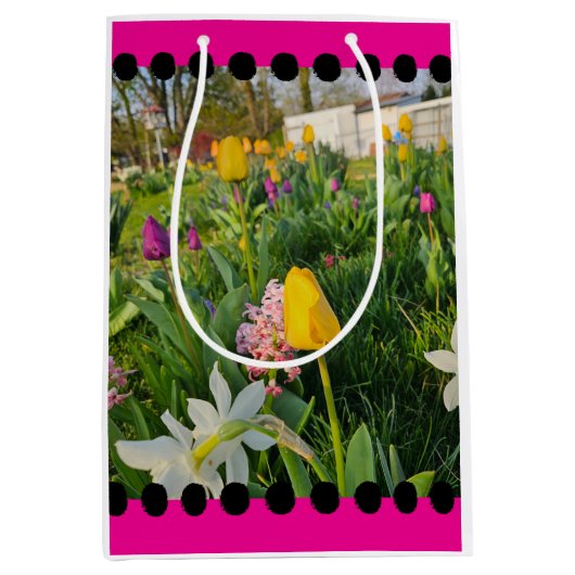 Floral Custom Gift Bag Medium Cadeauzakje (Voorkant)