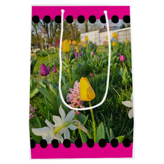 Floral Custom Gift Bag Medium Cadeauzakje (Achterkant)